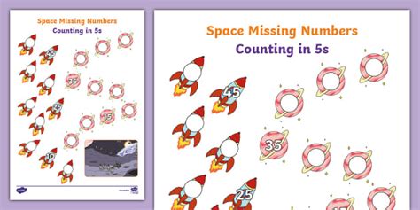 Space Counting in 5 Missing Number Activity