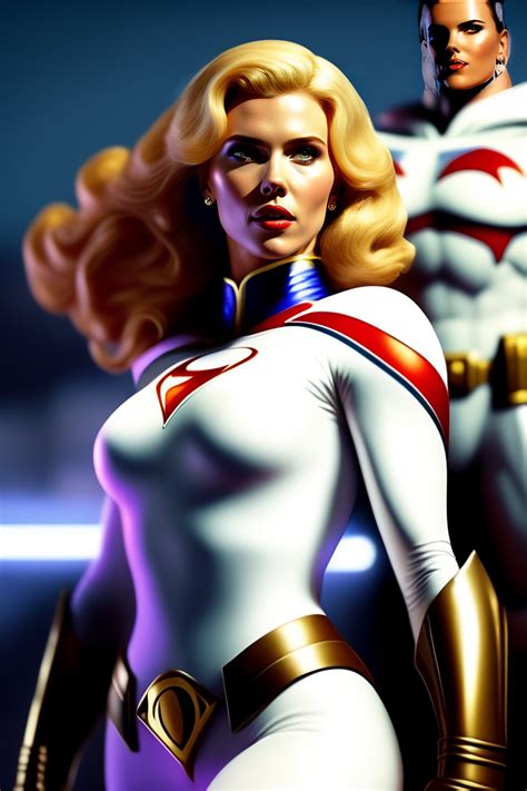Lexica - Scarlett Johansson in power girl from dc comics, white costume