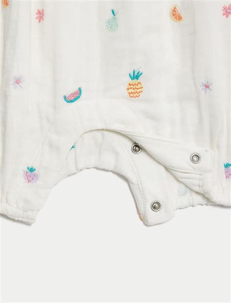 Buy Pure Cotton Fruit Romper (0-3 Yrs) at Marks & Spencer