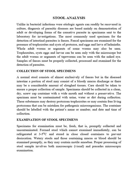 Image result for Stool Analysis Procedure