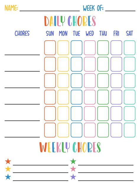 Household Chore Charts - 10 Free PDF Printables | Printablee