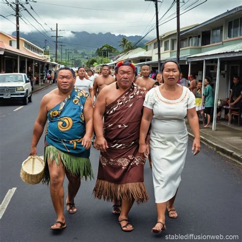 Samoan People in a Bustling City | Stable Diffusion Online