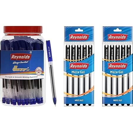 Reynolds JIFFY GEL 50 PENS JAR, BLUE Gel Pen & Reynolds MERA GEL ...