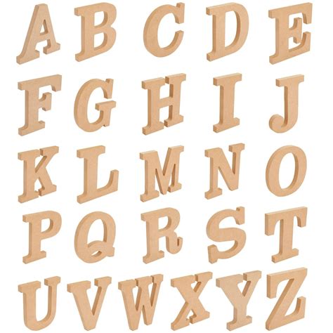 Wood Letters 52-Piece Set Of 4 Inch Wooden Alphabet Letters For | Ubuy ...
