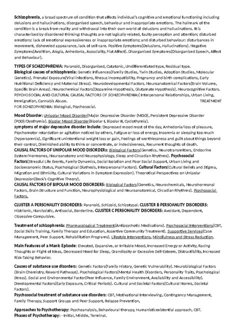 Schizophrenia - Summary Substance Use Disorders - Schizophrenia, a ...