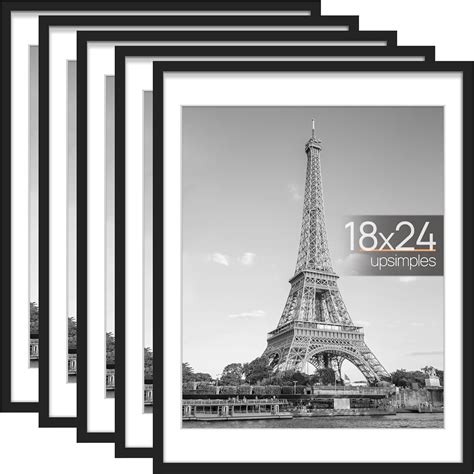 upsimples 18x24 Picture Frame Set of 5, Display Pictures 16x20 with Mat ...