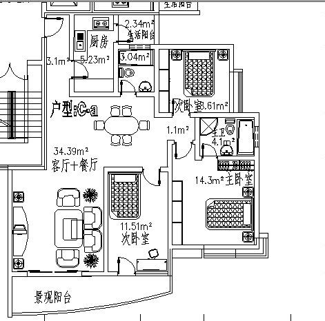 光华安纳溪湖小高层标准层W户型套内63平_光华安纳溪湖户型图-重庆搜狐焦点网