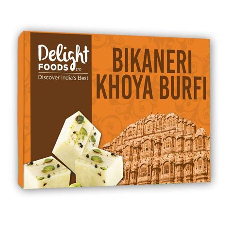 Delight Foods Diwali Spl. Bikaneri Khoya Burfi (Milk Sweet) 500g ...