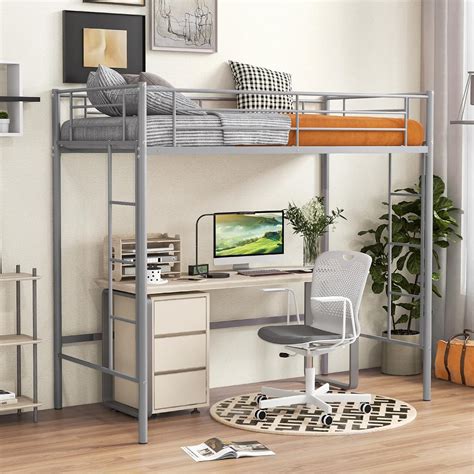 Giantex Metal Twin Size Loft Bed with Dual Ladders & India | Ubuy
