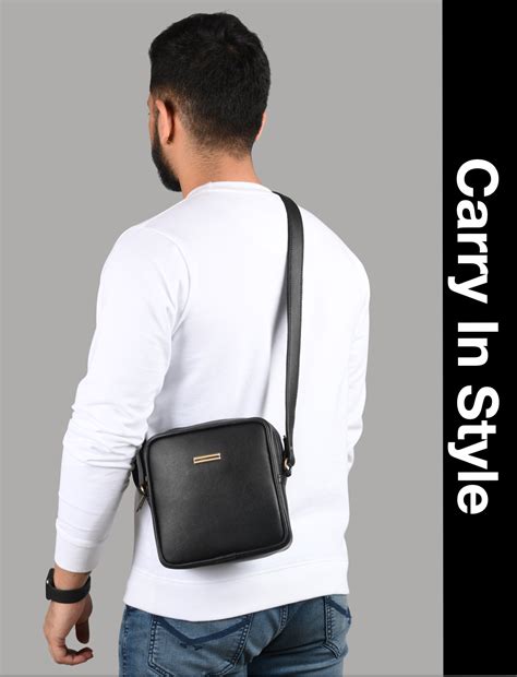 Classic Black Square Mobile Sling for men and women side Crossbody bag ...