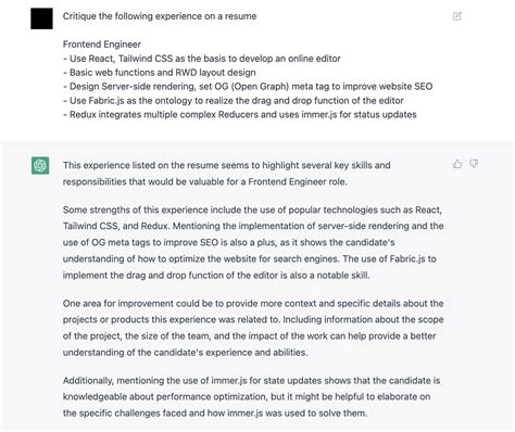 Chat GPT CurriculumVitae 的图像结果