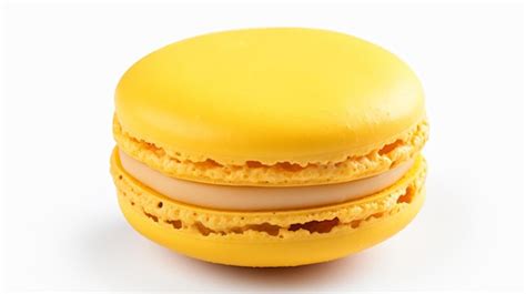 Yellow macaroon isolated on white background | Premium AI-generated image