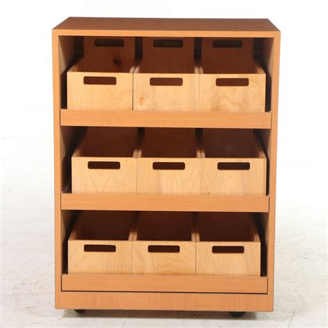 Wooden Three-Drawer Filing Cabinet | EBTH