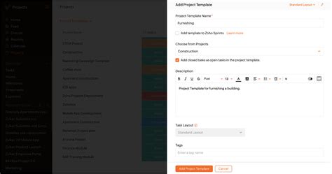 Image result for Zoho Projects Task Templates
