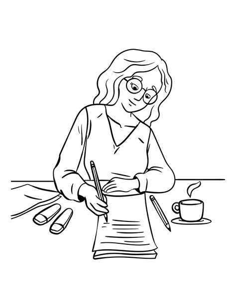 autor aislado página para colorear para niños 17000382 Vector en Vecteezy