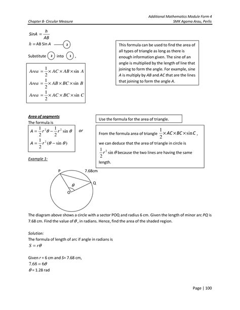 Image result for Circular Measure Formulas