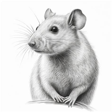 Premium AI Image | Realistic beautiful rat pencil sketch drawing ...