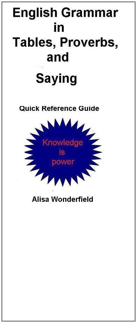 English Grammar in Tables, Proverbs, and Sayings eBook : Wonderfield ...