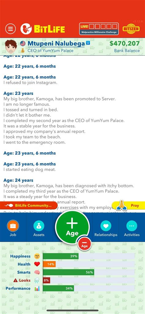 Don’t tell me I have that unlimited age bug : r/BitLifeApp
