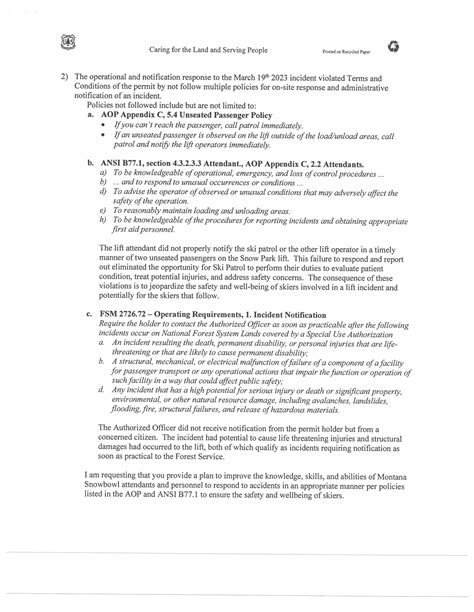 Forest Service Letter Details Montana Snowbowl Incident – Lift Blog
