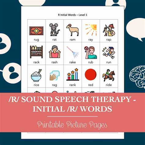 R Initial Words Picture Pages Worksheet + Progress Tracker for Speech ...