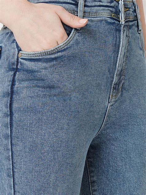 Buy Women Light Blue Mini Flare Jeans | Kraus Jeans