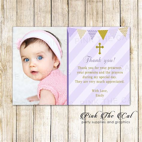 Printable Thank You Card For Baptism - Printable Templates