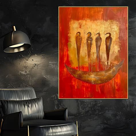 Da Vinci Abstract Wall Art Print | Ancient Africa Cotton Canvas Wall P ...