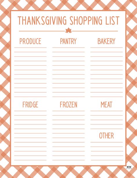Thanksgiving Shopping Lists & Checklists - 30 FREE Printables | Printabulls
