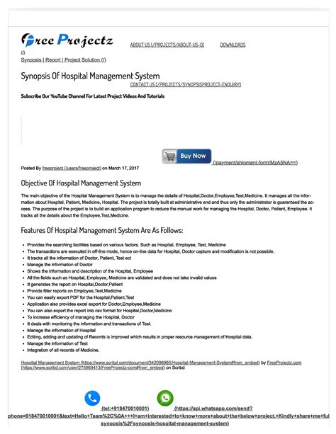 Hospital management system synopsis - Bachelor of computer application ...