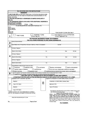 FICTICIOUS BUSINESS NAME STATEMENT - Lassen County - Fill and Sign ...