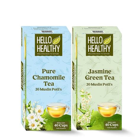 Hello Healthy | Pure Chamomile & Jasmine Green Tea Pack of 40 Bags (2g ...