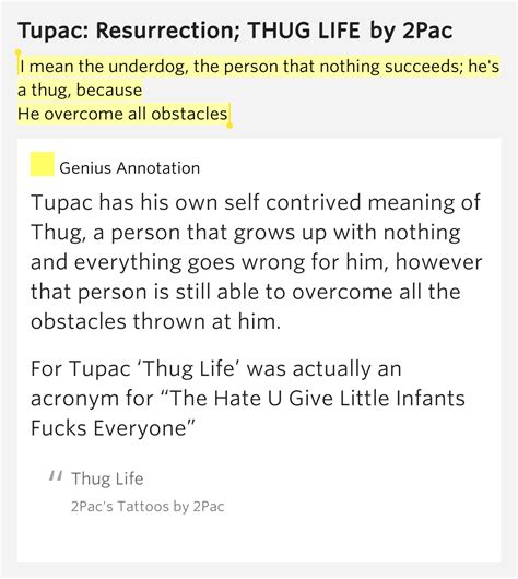 What Does Thug Life Mean According To Tupac