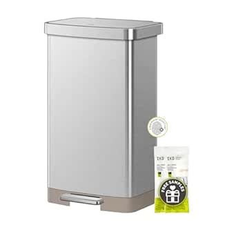 EKO Hudson Matte Stainless 75 Liter/19.8 Gallon Step Trash Can with ...
