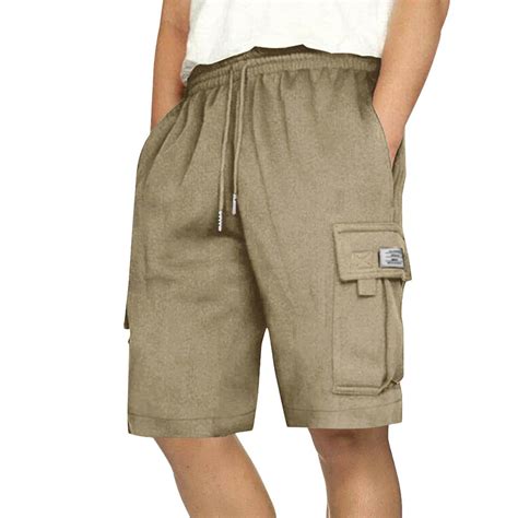 Nebwoak Mens Summer Cargo Shorts Elastic Waist Casual Stretch Baggy ...