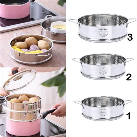 2x Stainless Steel Steamer Basket Insert w/ Double... – Vicedeal