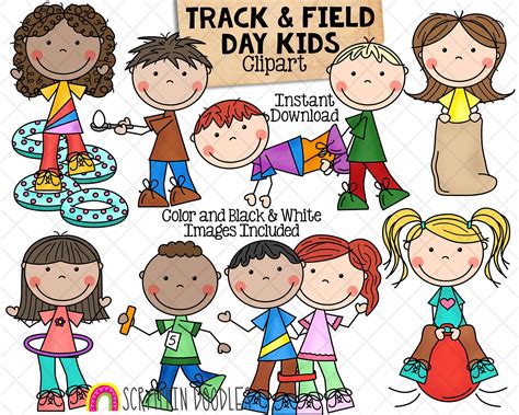 Track and Field Kids - School Tabloid Day - Commercial Use PNG Clip Ar ...