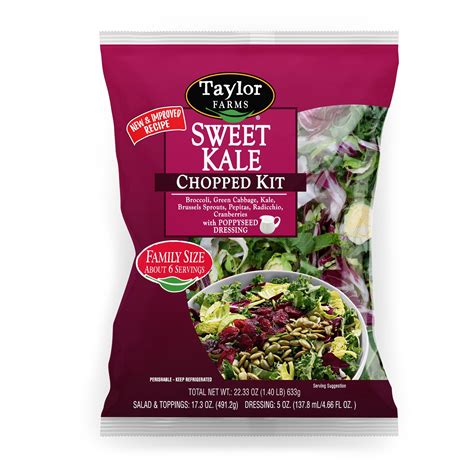 Taylor Farms Family Size Sweet Kale Chopped Salad Kit, 22 oz Bag, Fresh ...