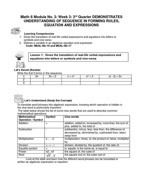 Image result for Math Q3 Module 1 Grade 6