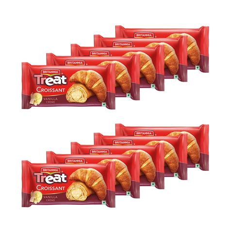 Britannia Treat Croissant - with Vanilla Crème Filling (47g) - 100% VEG ...