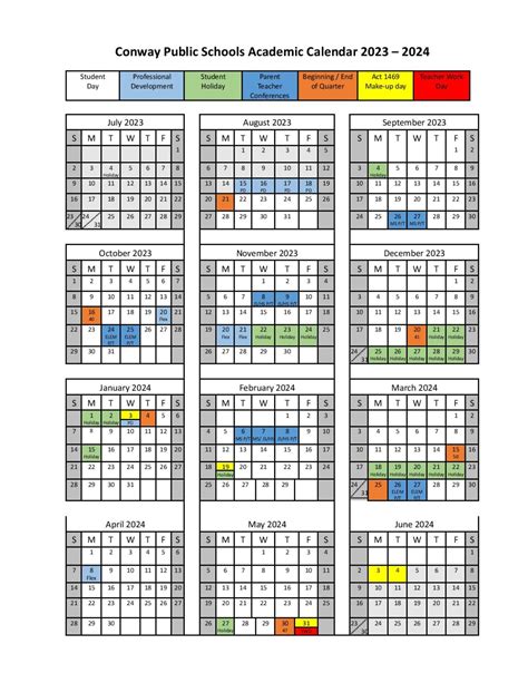 Conway Public Schools Calendar 2024 (Arkansas) - School Calendar Info