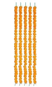 Buy K2D Pack of 5 Artificial Marigold Fluffy Flowers String Garlands ...