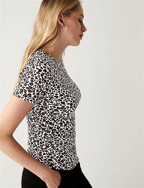 Buy Cotton Rich Printed Slim Fit T-Shirt at Marks & Spencer