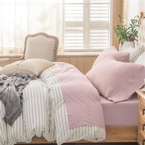 Amazon.com: PURE ERA Jersey Knit 4pc Bed Sheet Set 100% T-Shirt Cotton ...