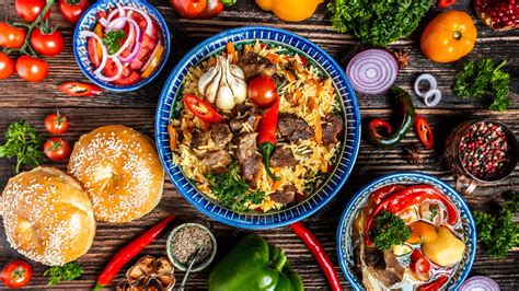 Premium Photo | Uzbek and central asia cuisine concept assorted uzbek ...