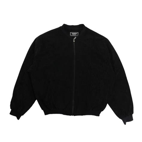 【OTSU】short length velour stripe design zip up blouson -9741- | cv