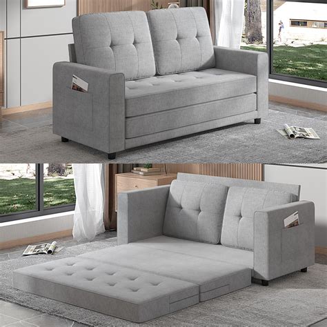 Amazon.com: PUREMIND Floor Sleeper Sofa Bed, Upholstery 2-in-1 Pull Out ...