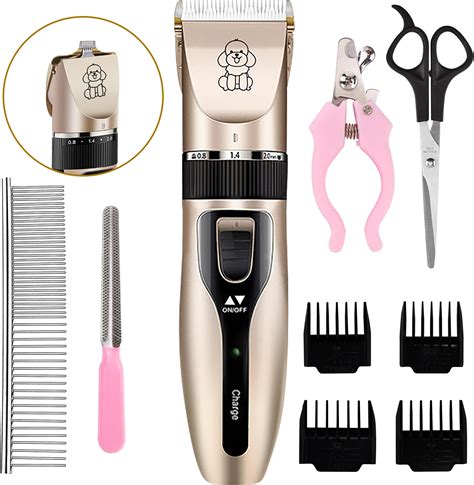 Amazon.com: Dog Grooming Kit,Rechargeable Cordless Dog Hair Clippers ...