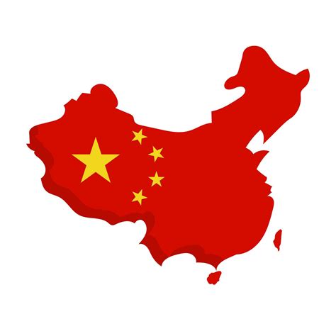 China flag map icon. Mainland China. Vector. 27739228 Vector Art at Vecteezy