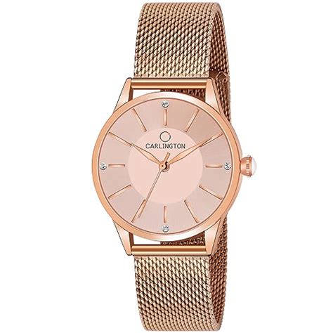 Carlington Stainless Steel Analog Dial Women & Girl's Watch - Rose Gold ...